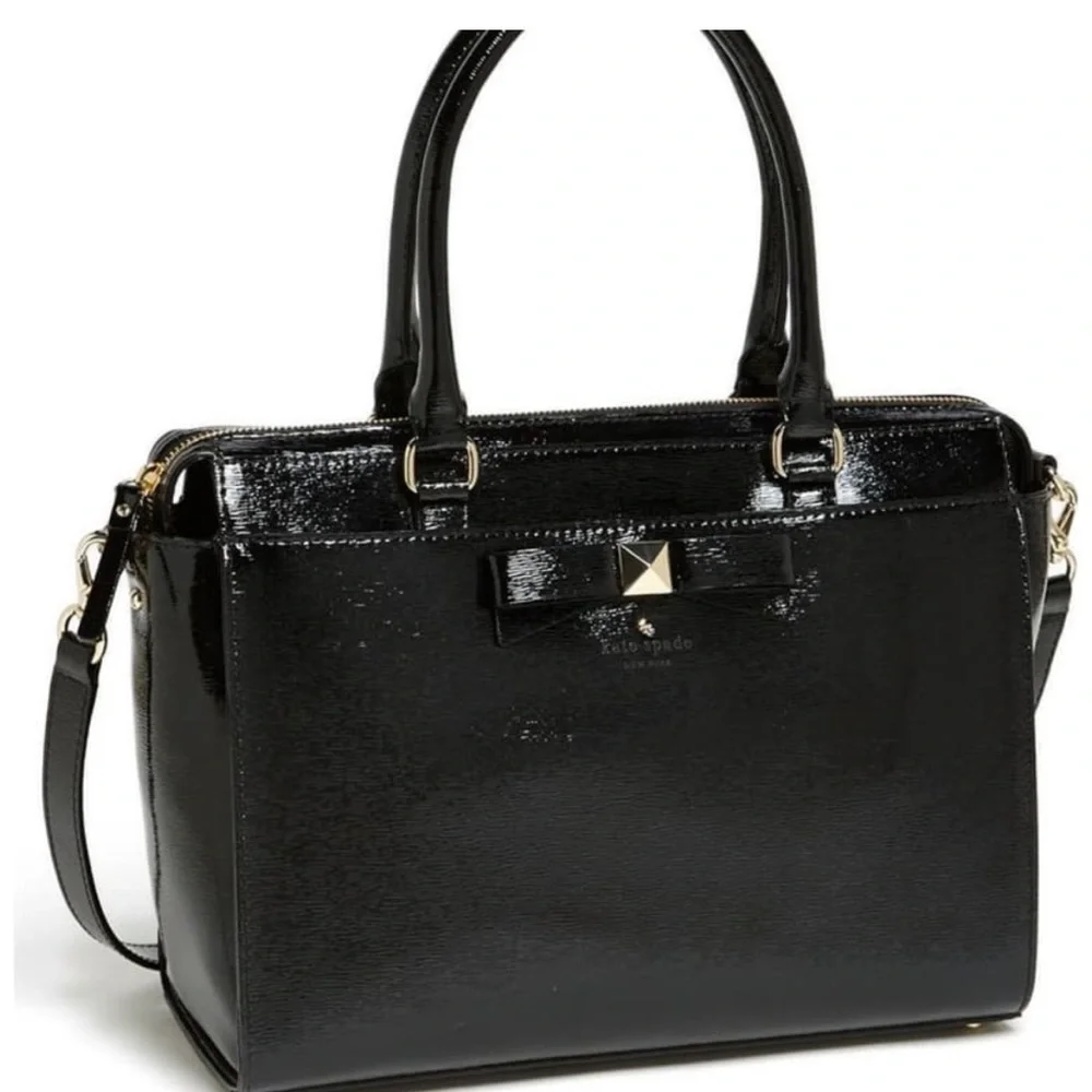 Kate Spade New York Beacon Court Jeanne Patent Leather Black Handbag Satchel